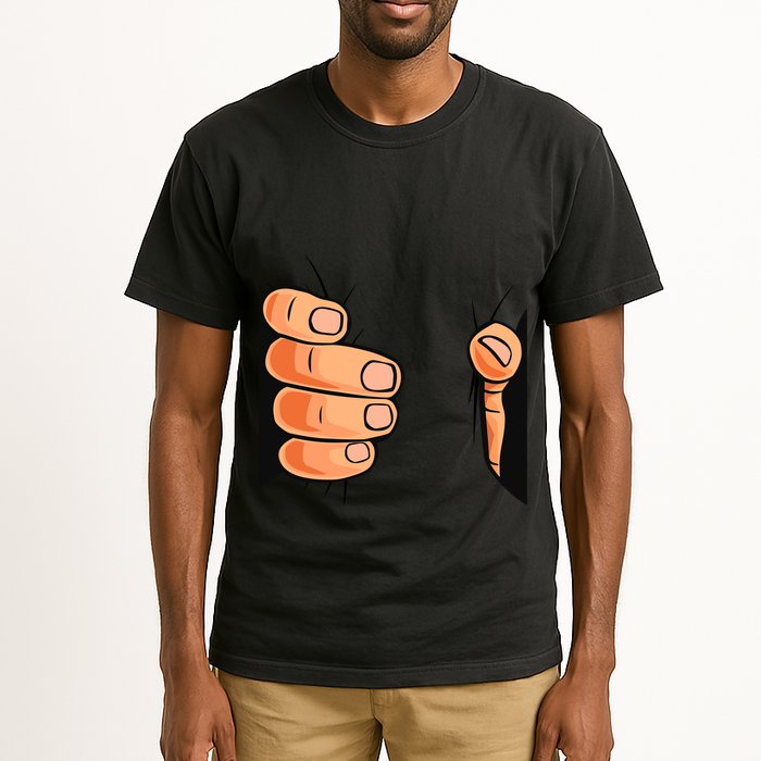 Funny Hand Gripping Optical Illusion Tall T-Shirt