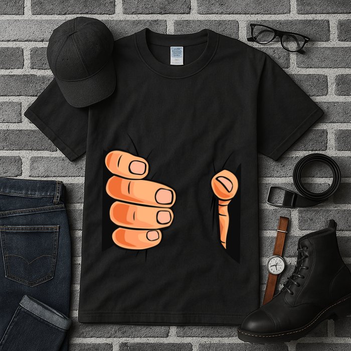 Funny Hand Gripping Optical Illusion Tall T-Shirt