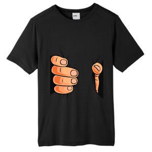 Funny Hand Gripping Optical Illusion Tall Fusion ChromaSoft Performance T-Shirt