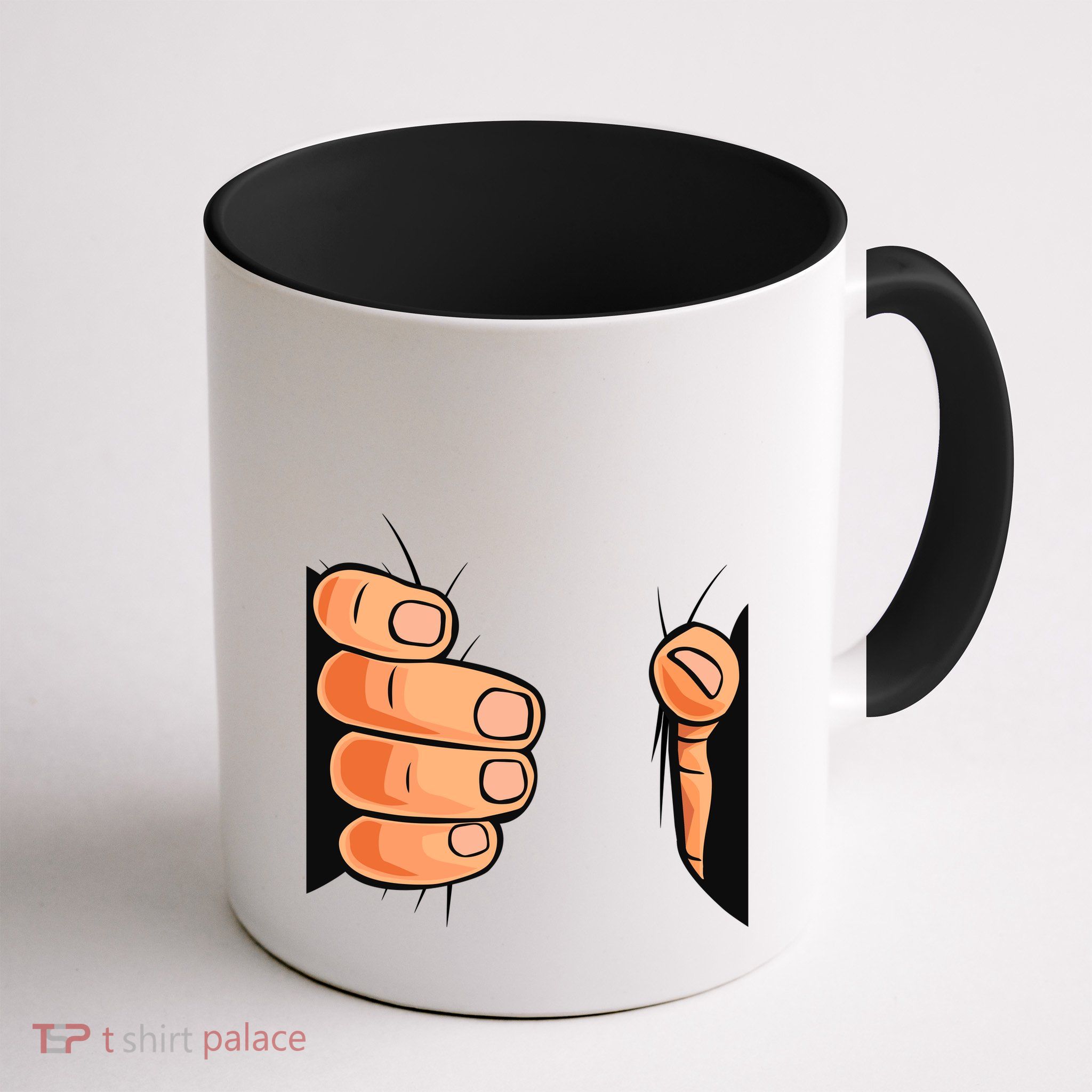 Funny Hand Gripping Optical Illusion Mug