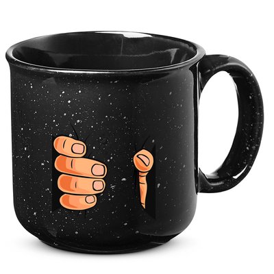 Funny Hand Gripping Optical Illusion 15oz Campfire Ceramic Mug