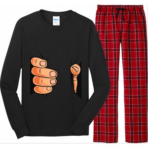 Funny Hand Gripping Optical Illusion Long Sleeve Pajama Set