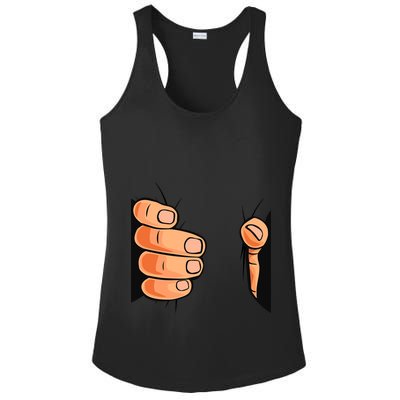 Funny Hand Gripping Optical Illusion Ladies PosiCharge Competitor Racerback Tank