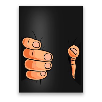 Funny Hand Gripping Optical Illusion Poster