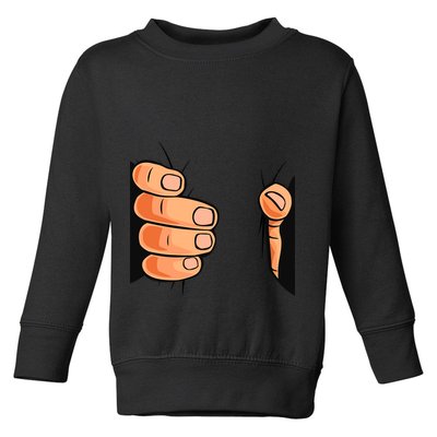 Funny Hand Gripping Optical Illusion Toddler Sweatshirt