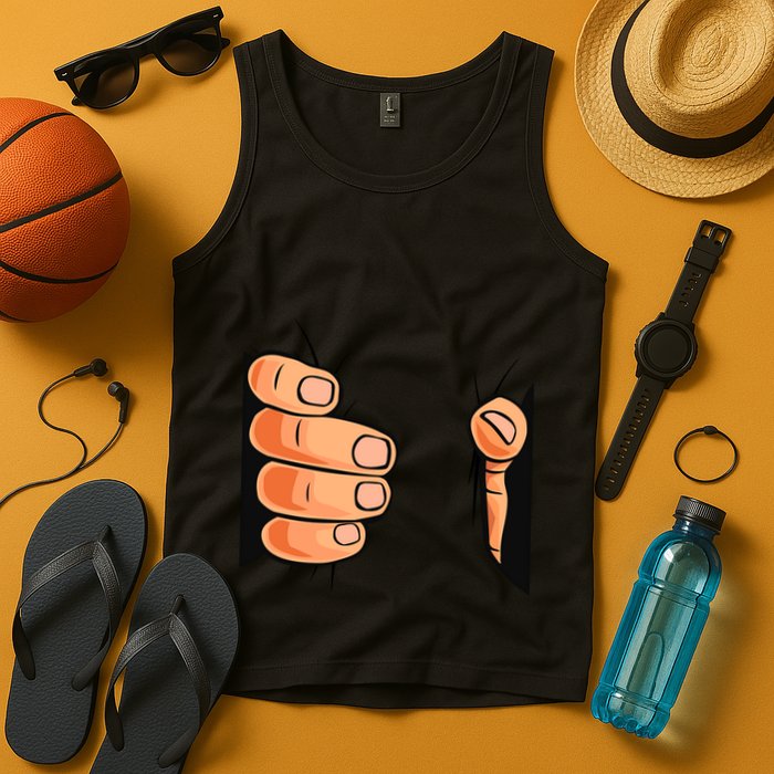 Funny Hand Gripping Optical Illusion Tank Top