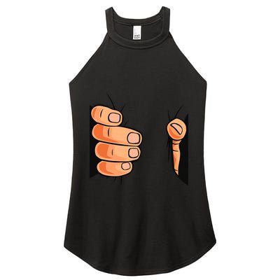Funny Hand Gripping Optical Illusion Women's Perfect Tri Rocker Tank