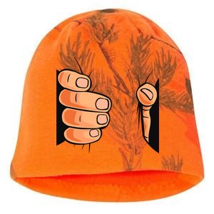 Funny Hand Gripping Optical Illusion Kati - Camo Knit Beanie