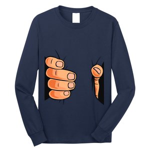 Funny Hand Gripping Optical Illusion Long Sleeve Shirt