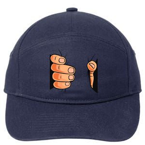 Funny Hand Gripping Optical Illusion 7-Panel Snapback Hat