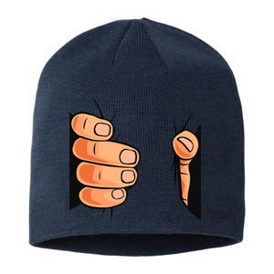 Funny Hand Gripping Optical Illusion Sustainable Beanie