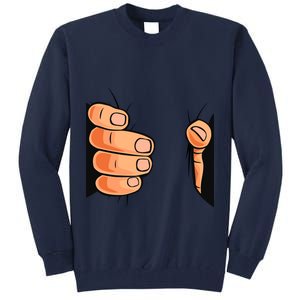 Funny Hand Gripping Optical Illusion Tall Sweatshirt