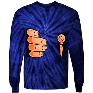 Funny Hand Gripping Optical Illusion Tie-Dye Long Sleeve Shirt