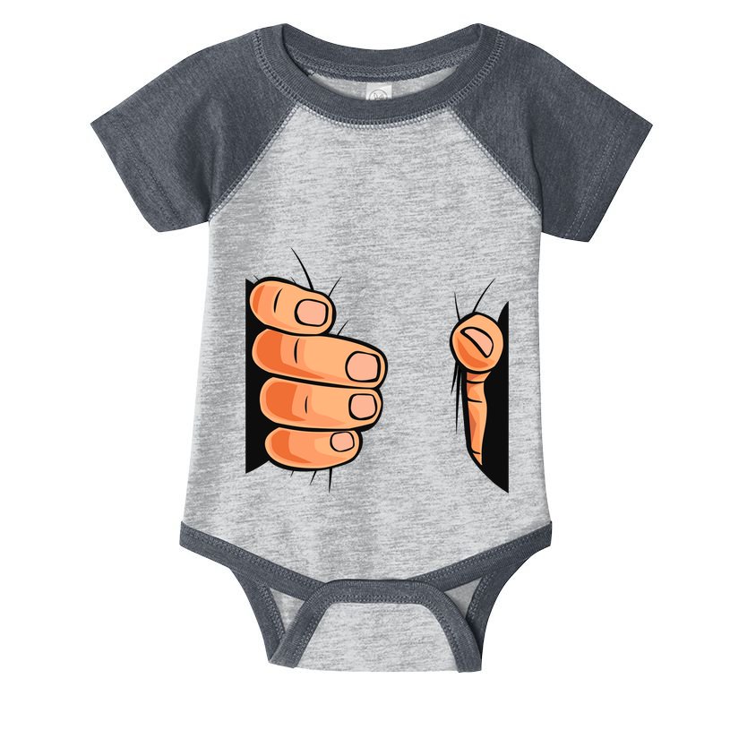 Funny Hand Gripping Optical Illusion Infant Baby Jersey Bodysuit