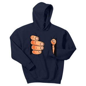 Funny Hand Gripping Optical Illusion Kids Hoodie