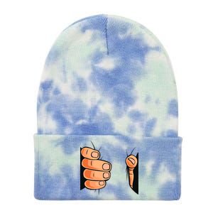 Funny Hand Gripping Optical Illusion Tie Dye 12in Knit Beanie