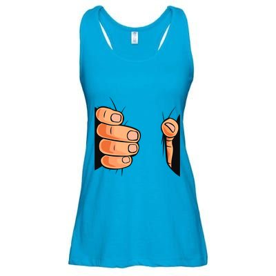 Funny Hand Gripping Optical Illusion Ladies Essential Flowy Tank
