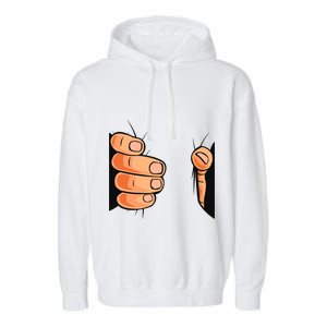 Funny Hand Gripping Optical Illusion Garment-Dyed Fleece Hoodie