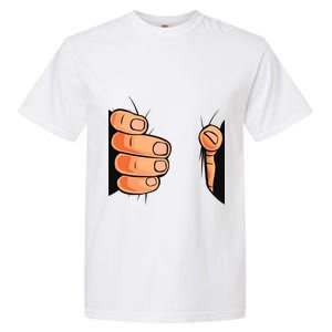 Funny Hand Gripping Optical Illusion Garment-Dyed Heavyweight T-Shirt