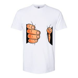 Funny Hand Gripping Optical Illusion Softstyle CVC T-Shirt