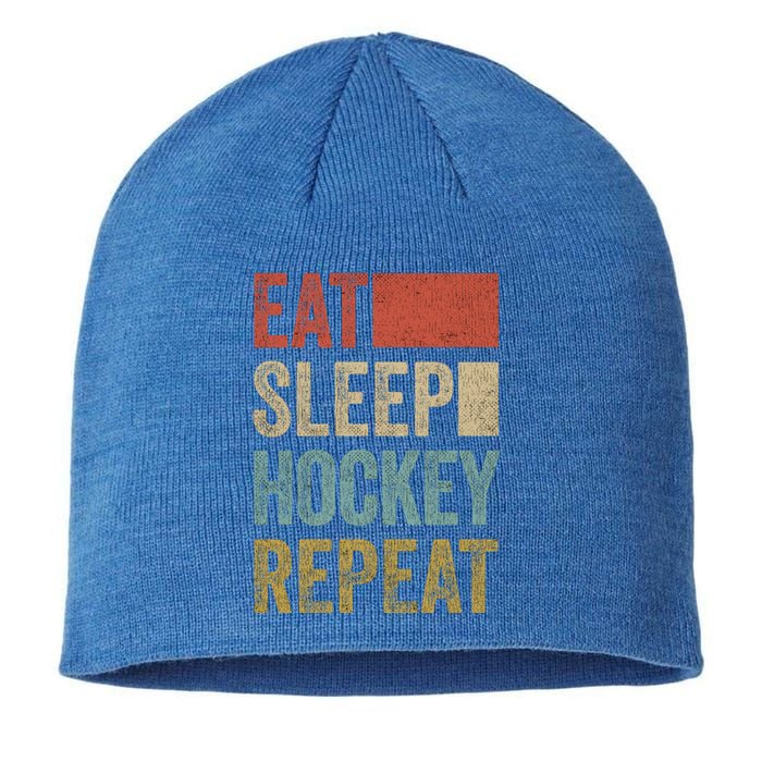 Funny Hockey Gift Eat Sleep Hockey Repeat Gift Sustainable Beanie