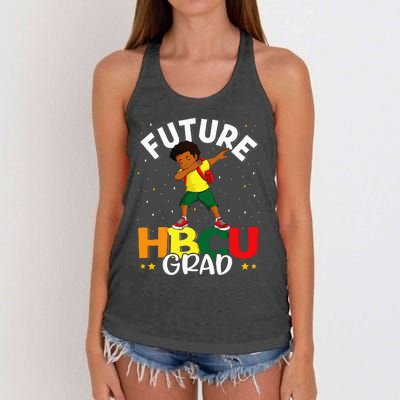 Future HBCU Grad Graduate Afro Black College Graduation Women's Knotted Racerback Tank