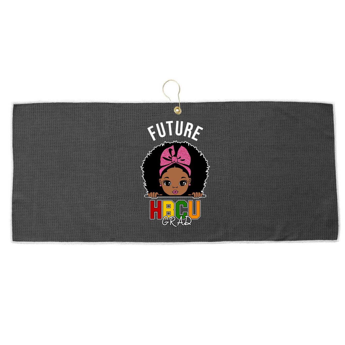 Future HBCU Grad Girl Large Microfiber Waffle Golf Towel