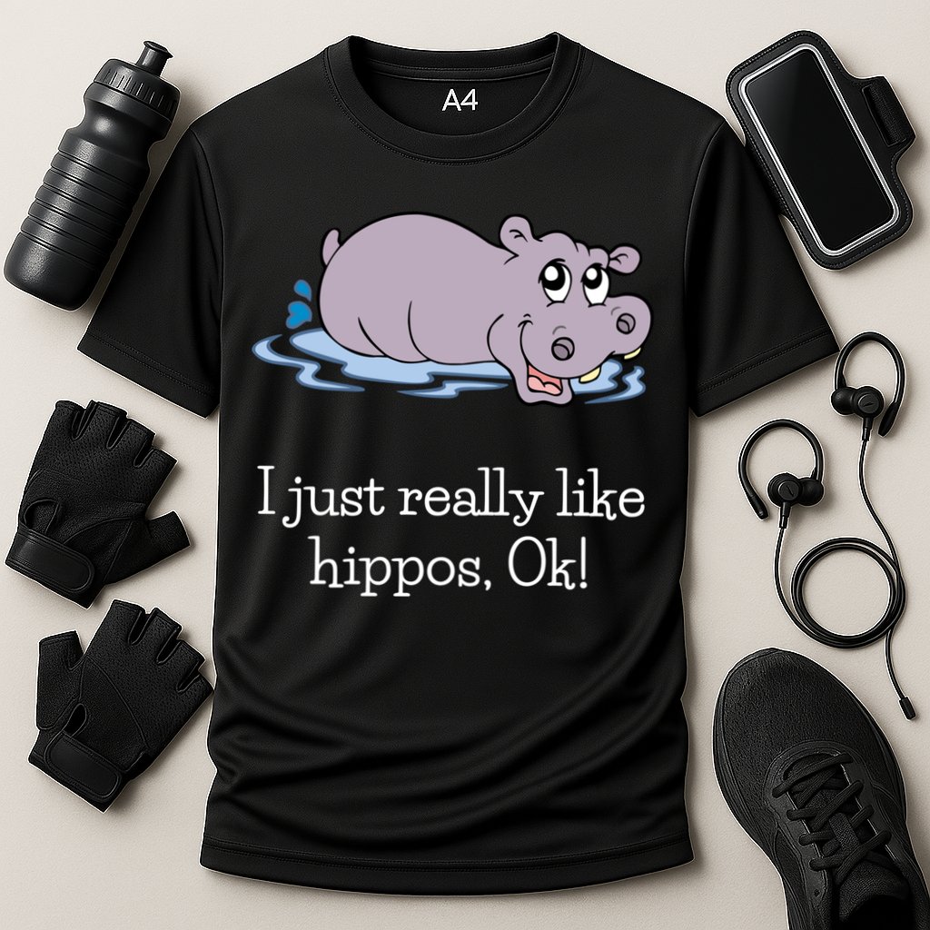 Funny Hippo Gift Just Really Like Hippos Ok! Hippopotamus Cool Gift Cooling Performance Crew T-Shirt