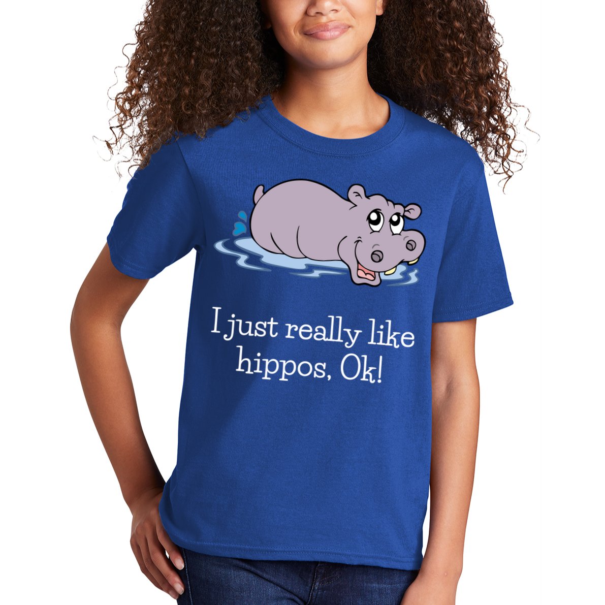 Funny Hippo Gift Just Really Like Hippos Ok! Hippopotamus Cool Gift Kids T-Shirt