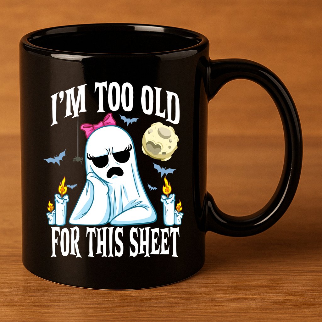 Funny Halloween Ghost Face Costume 11oz C Handle Ceramic Mug