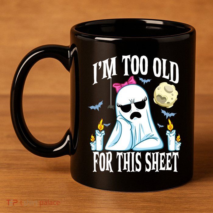 Funny Halloween Ghost Face Costume 11oz C Handle Ceramic Mug