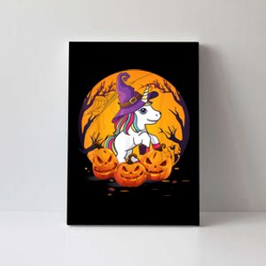 Fun Halloween Girls Kids Witchy Unicorn Halloween Canvas