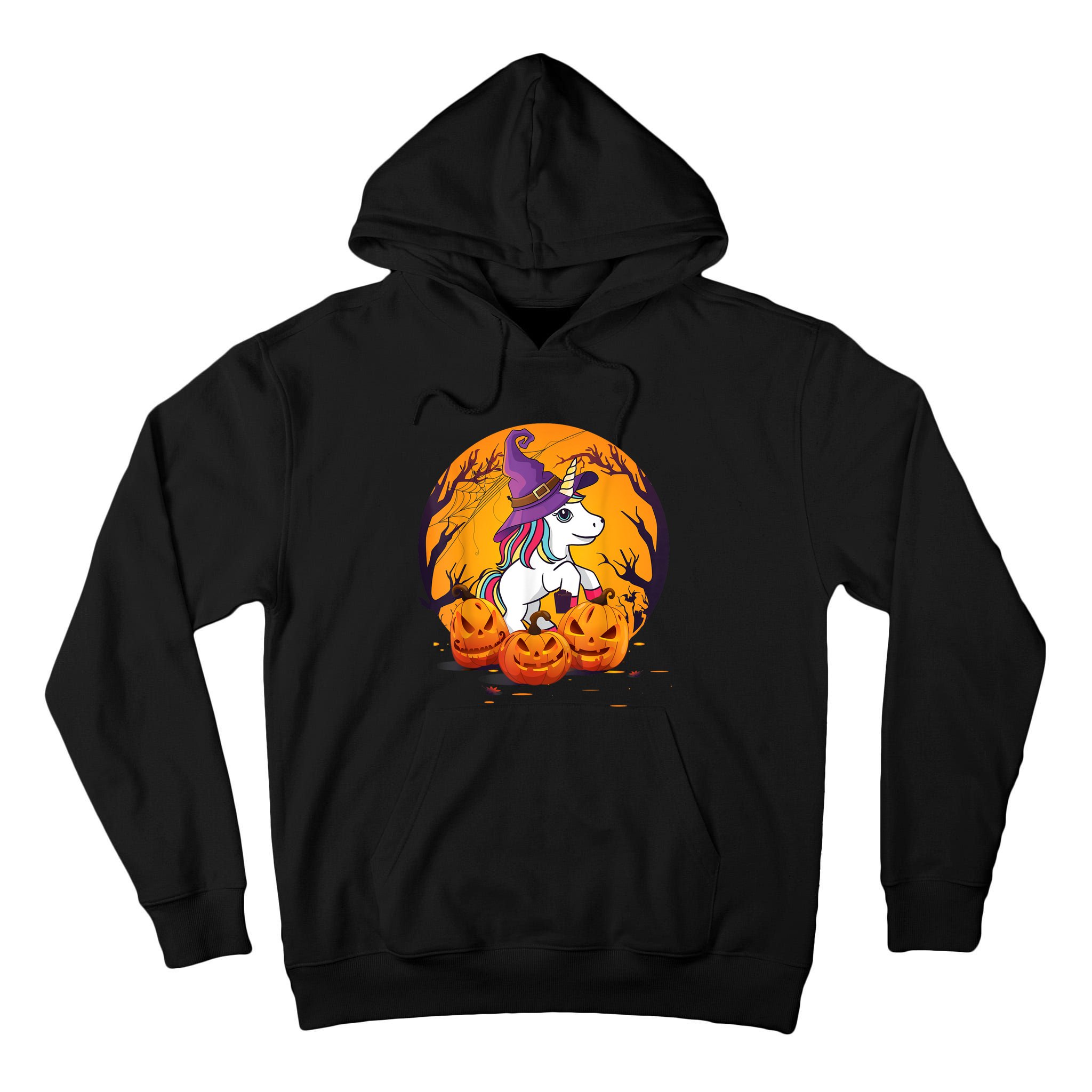 Fun Halloween Girls Kids Witchy Unicorn Halloween Tall Hoodie