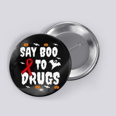 Funny Halloween Gift Say Boo To Drugs Awareness Red Ribbon Button