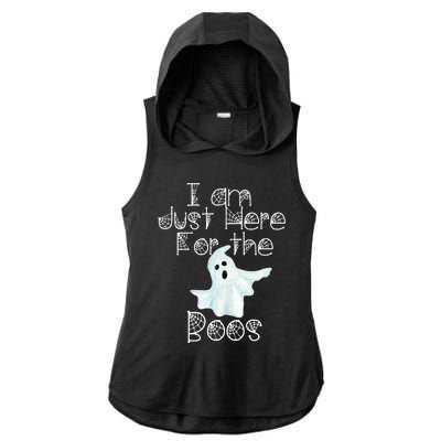 Funny Halloween Gift I Am Just Here For The Boos Ghost Gift Ladies PosiCharge Tri-Blend Wicking Draft Hoodie Tank