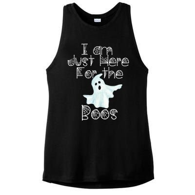 Funny Halloween Gift I Am Just Here For The Boos Ghost Gift Ladies PosiCharge Tri-Blend Wicking Tank