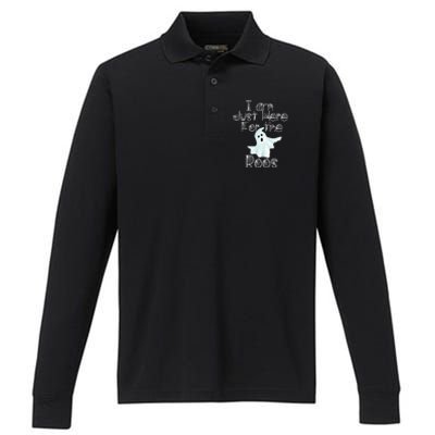 Funny Halloween Gift I Am Just Here For The Boos Ghost Gift Performance Long Sleeve Polo