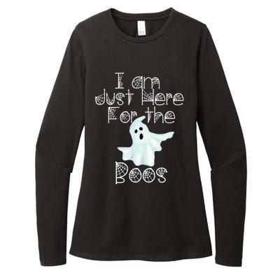 Funny Halloween Gift I Am Just Here For The Boos Ghost Gift Womens CVC Long Sleeve Shirt