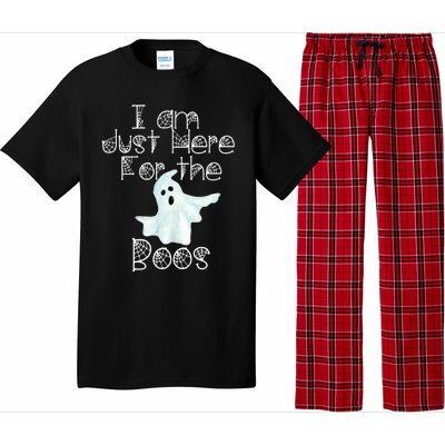 Funny Halloween Gift I Am Just Here For The Boos Ghost Gift Pajama Set