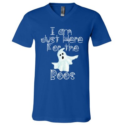 Funny Halloween Gift I Am Just Here For The Boos Ghost Gift V-Neck T-Shirt