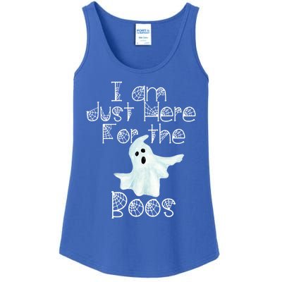 Funny Halloween Gift I Am Just Here For The Boos Ghost Gift Ladies Essential Tank