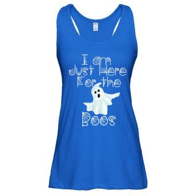 Funny Halloween Gift I Am Just Here For The Boos Ghost Gift Ladies Essential Flowy Tank