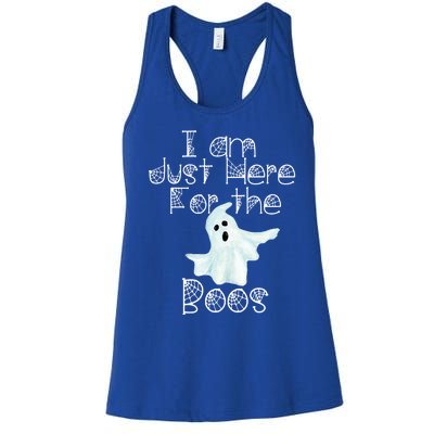 Funny Halloween Gift I Am Just Here For The Boos Ghost Gift Women's Racerback Tank