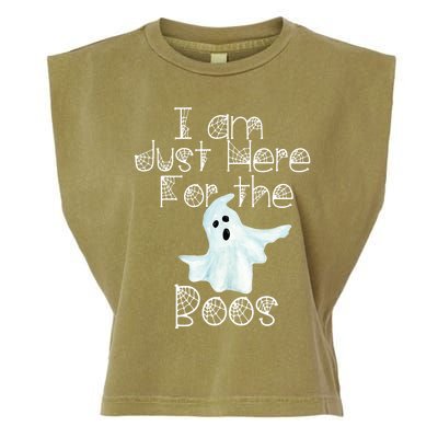 Funny Halloween Gift I Am Just Here For The Boos Ghost Gift Garment-Dyed Women's Muscle Tee