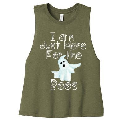 Funny Halloween Gift I Am Just Here For The Boos Ghost Gift Women's Racerback Cropped Tank