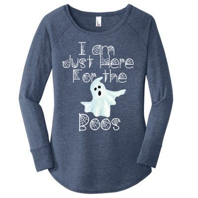 Funny Halloween Gift I Am Just Here For The Boos Ghost Gift Women's Perfect Tri Tunic Long Sleeve Shirt