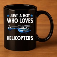 Funny Helicopter Gift Boy Pilot Aviator 11oz C Handle Ceramic Mug