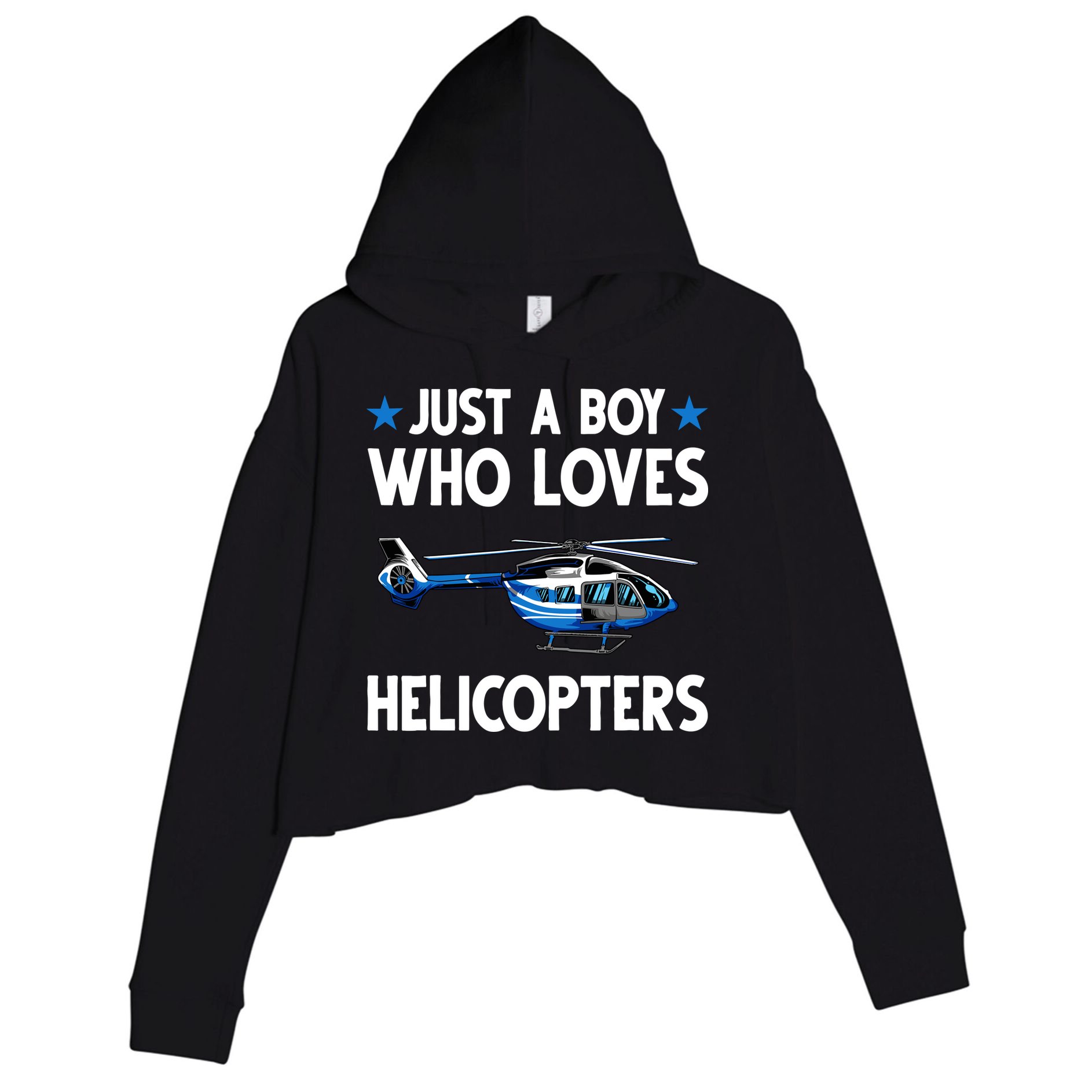 Funny Helicopter Gift Boy Pilot Aviator Crop Fleece Hoodie