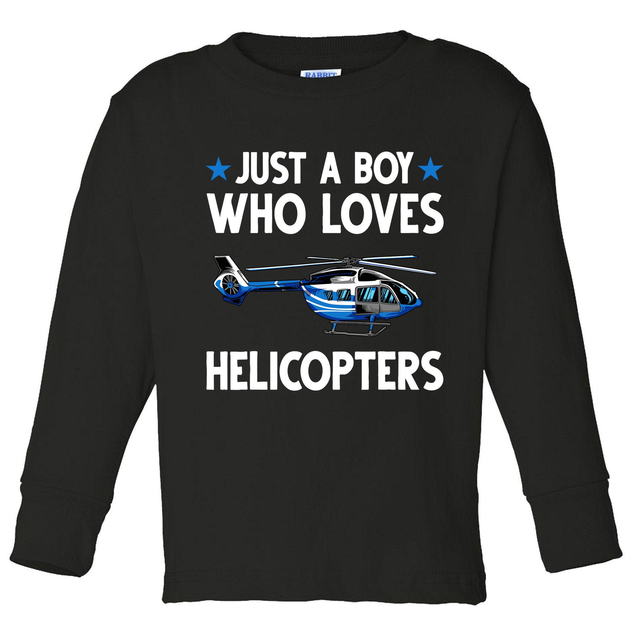 Funny Helicopter Gift Boy Pilot Aviator Toddler Long Sleeve Shirt