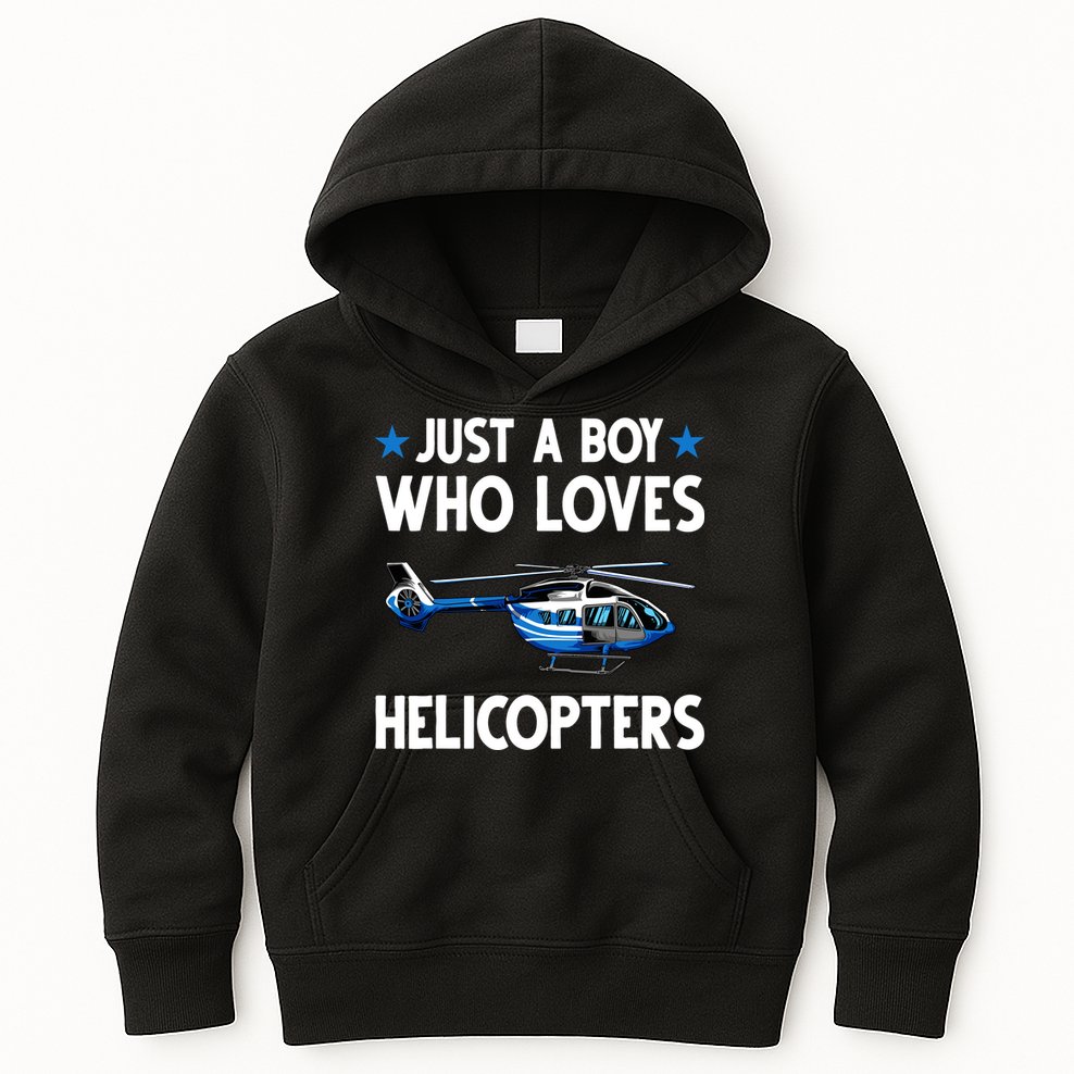 Funny Helicopter Gift Boy Pilot Aviator Kids Hoodie